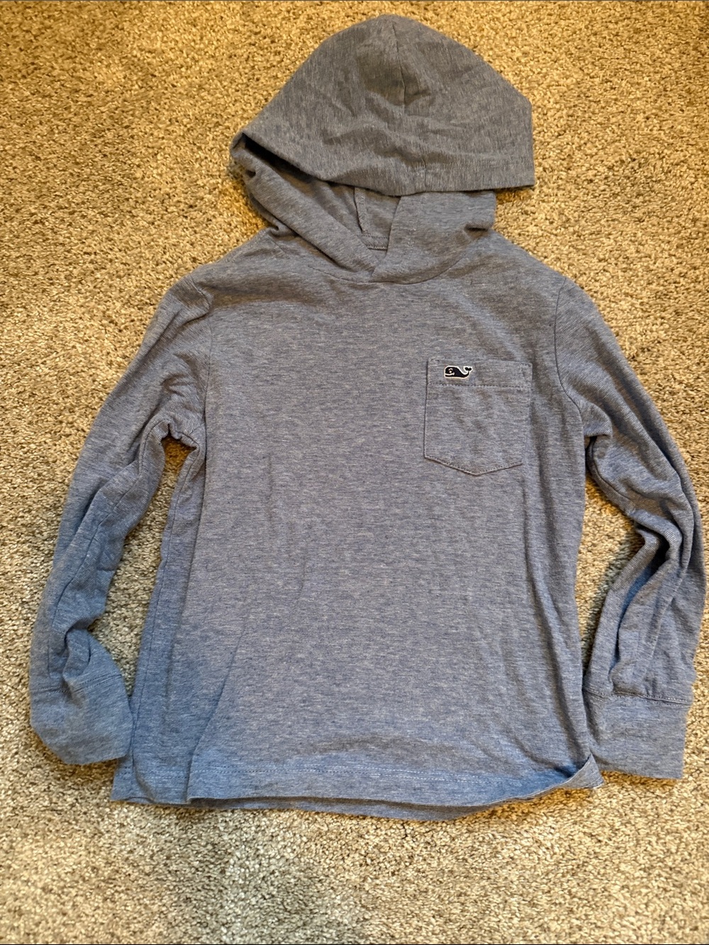 Vineyard Vines Gray Hooded Long-Sleeve Pocket Tee